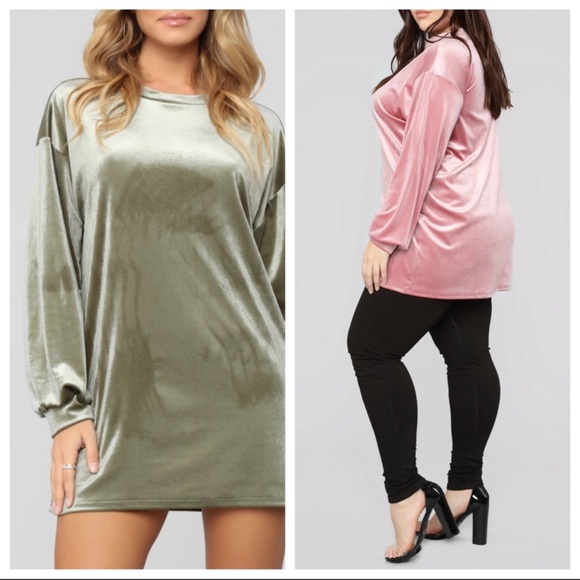 BOGO🥳 Serena green velvet tunic top/mini dress - Picture 2 of 6